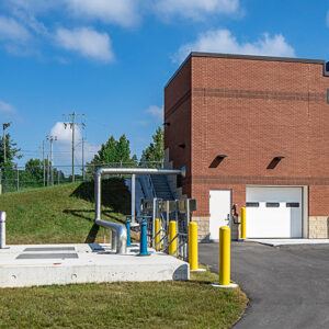 Wide Front View of Exterior of Kingston Ravensview Septage Receiving Station